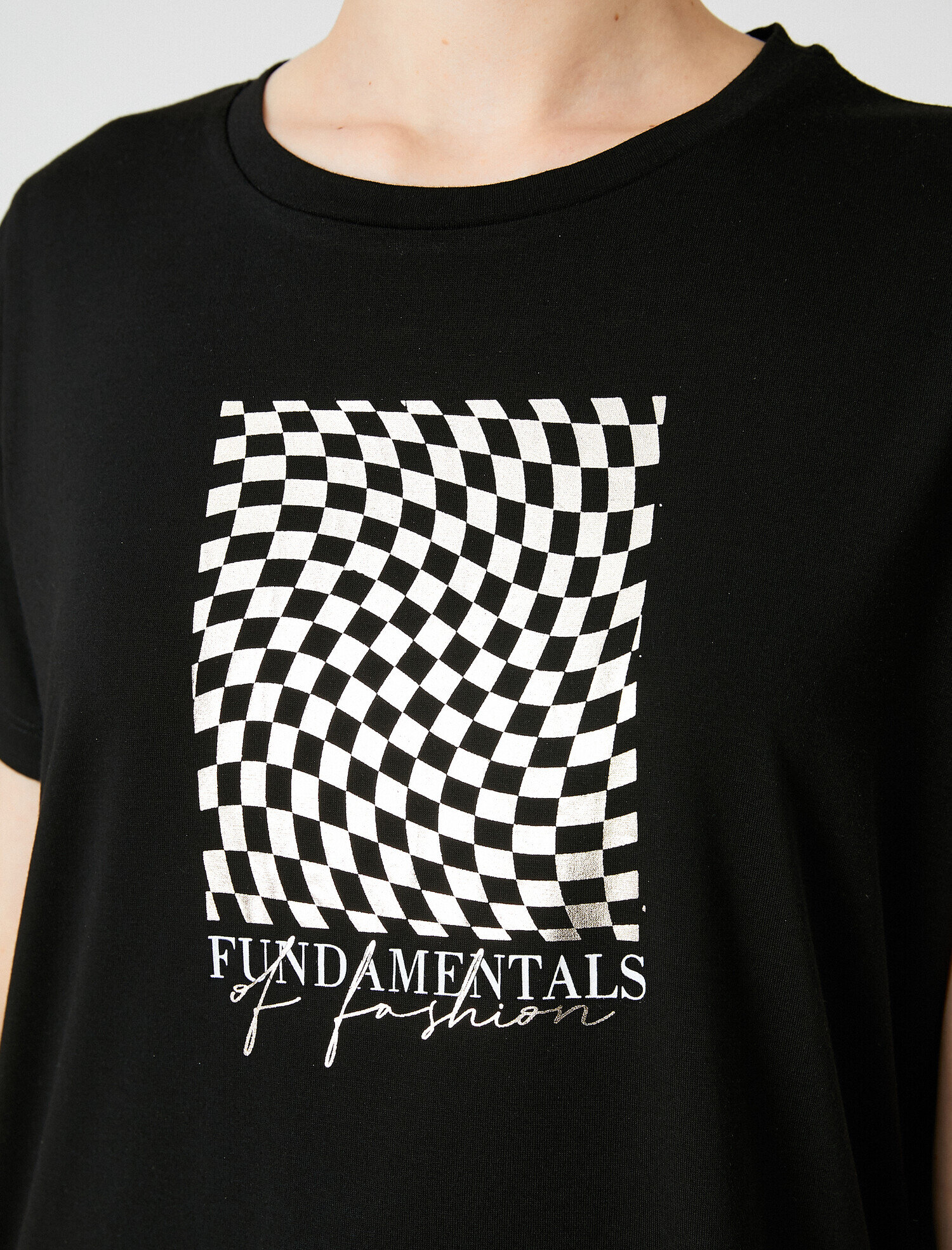   Baskılı Tişört Kısa Kollu Bisiklet Yaka