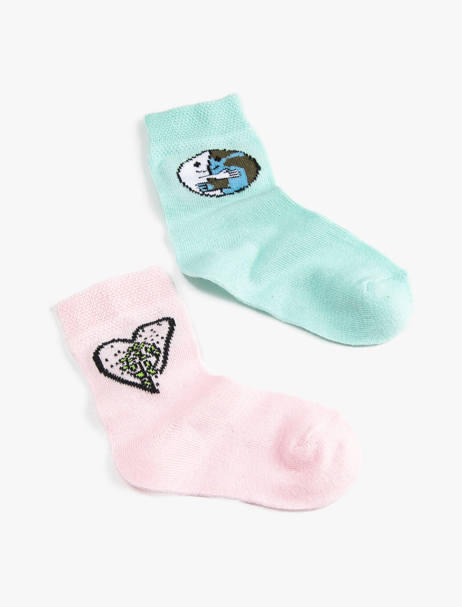  Kız Bebek 2'li Baskılı Çorap Seti