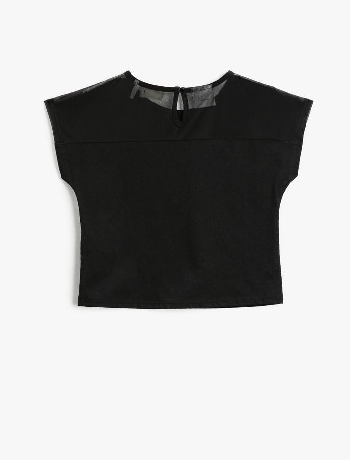 Kız Çocuk Lol Lisanslı Baskılı Crop Kısa Kollu Tişört Pamuklu