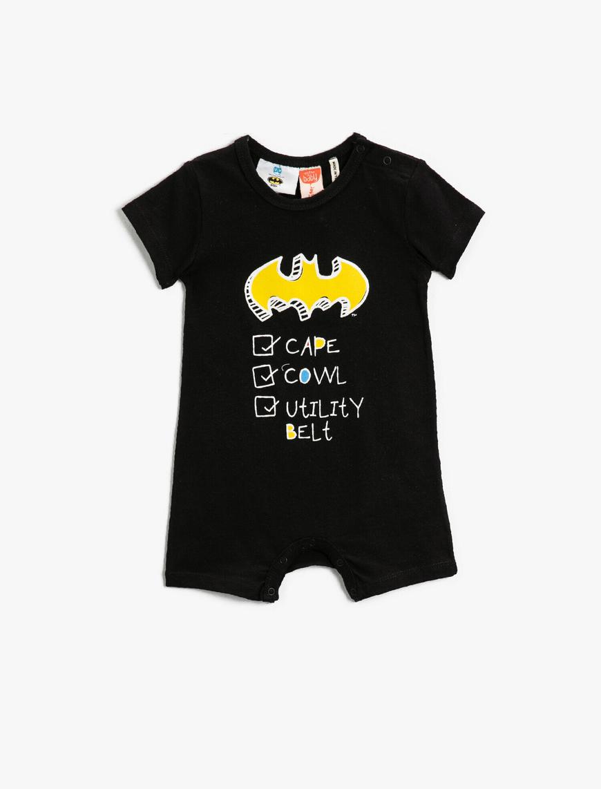  Erkek Bebek Tulum Batman Lisanslı Baskılı Pamuklu