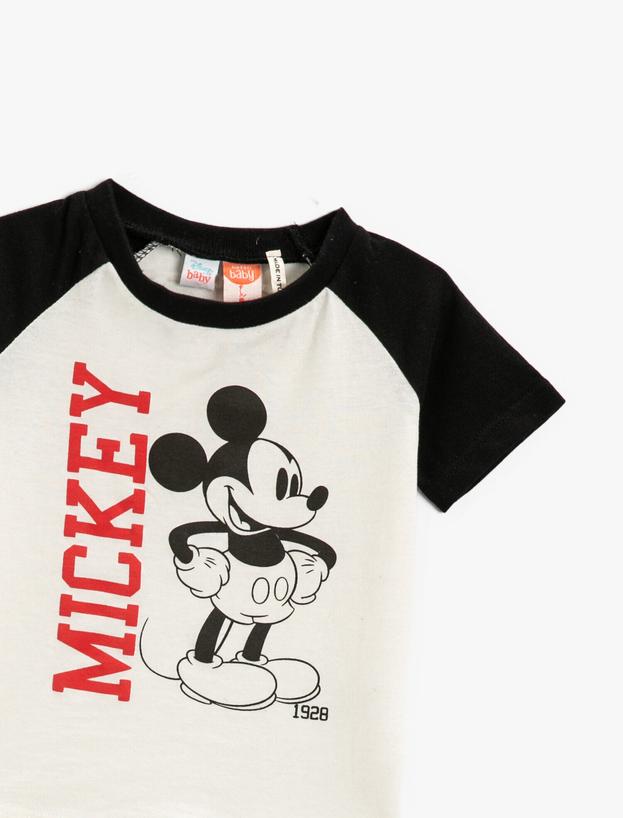  Mickey Mouse Baskılı Lisanslı Kısa Kollu Tişört Pamuklu
