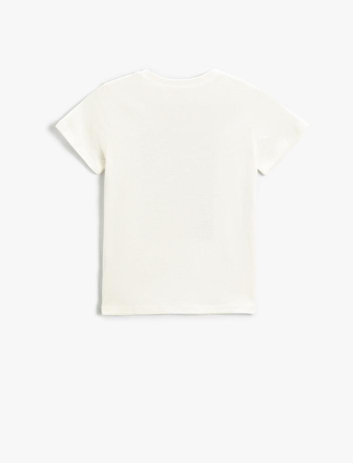 Erkek Çocuk Baskılı Tişört Kısa Kollu Bisiklet Yaka Pamuklu