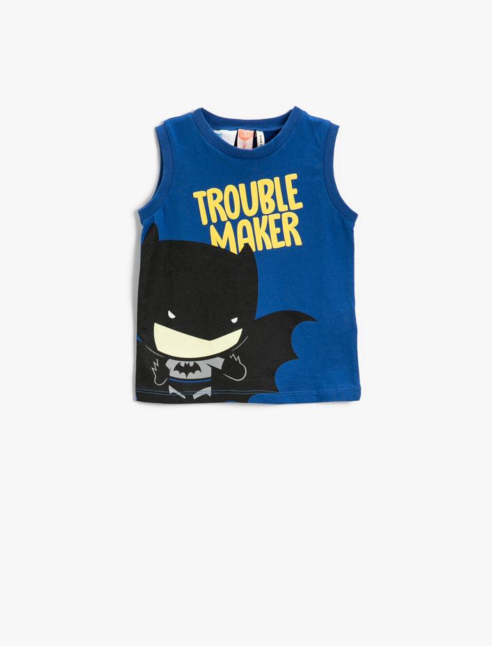 Erkek Bebek Batman Baskılı Lisanslı Atlet Pamuklu