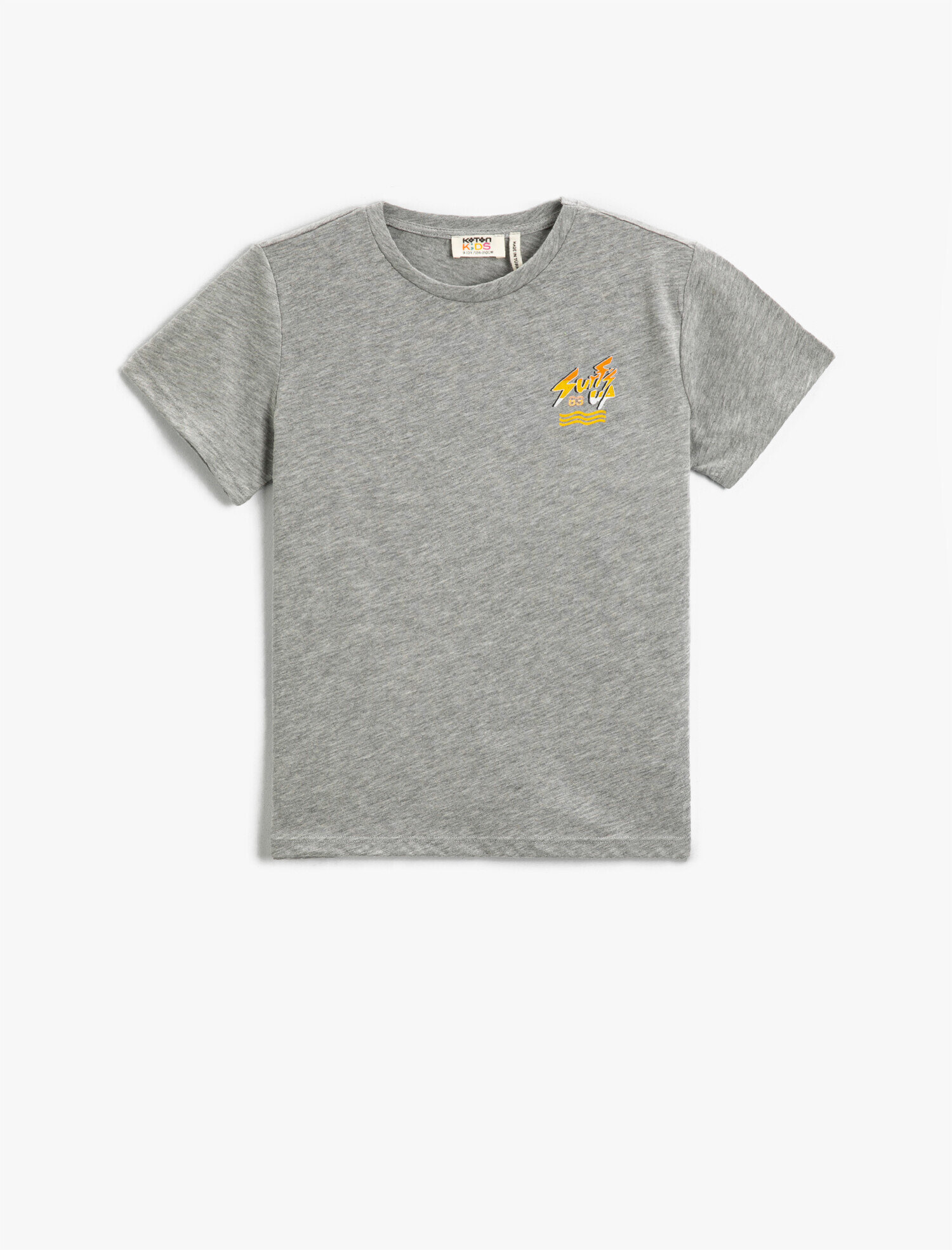  Erkek Çocuk Baskı Detaylı Kısa Kollu Bisiklet Yaka Tişört