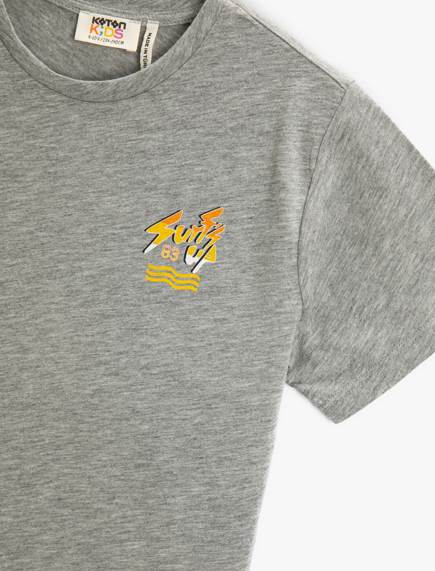  Erkek Çocuk Baskı Detaylı Kısa Kollu Bisiklet Yaka Tişört