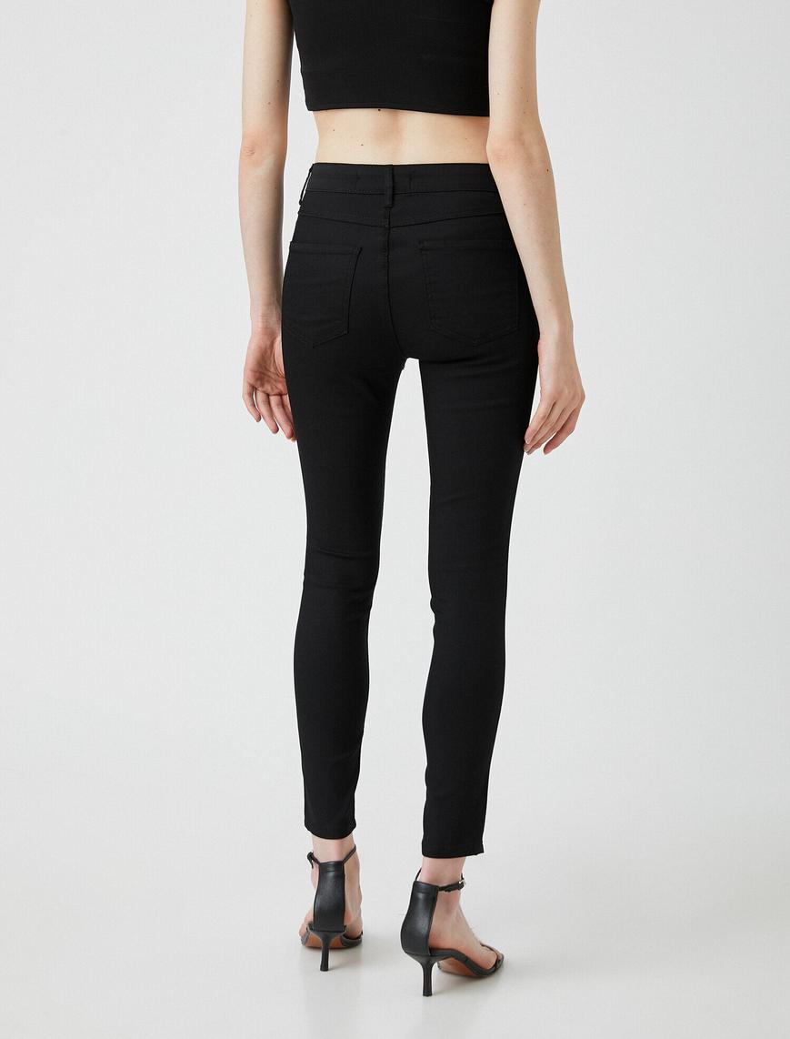   Dar Kesim Kot Pantolon Yüksek Bel - Skinny Fit Jean