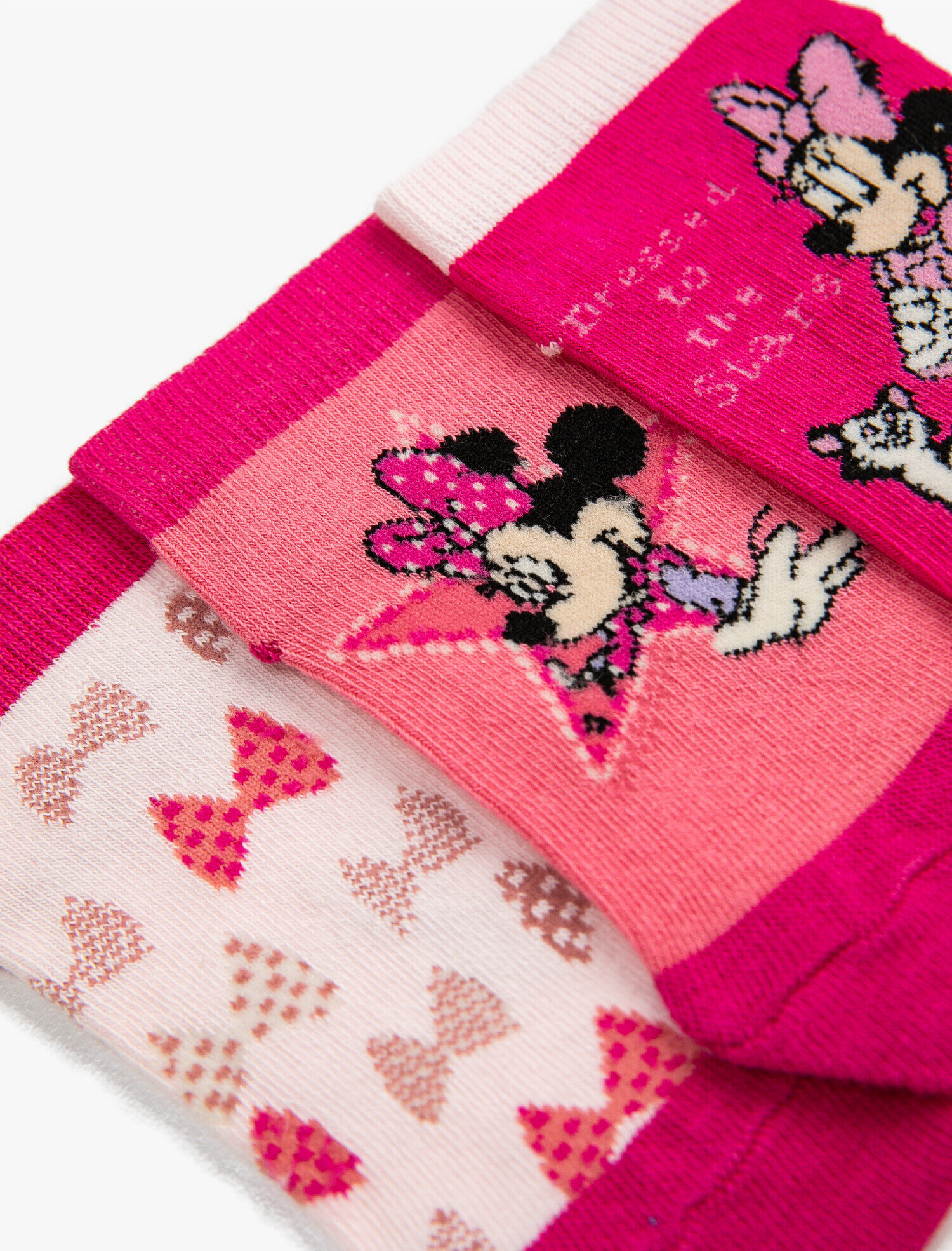  Kız Çocuk 3'lü Minnie Mouse Lisanslı Çorap Seti