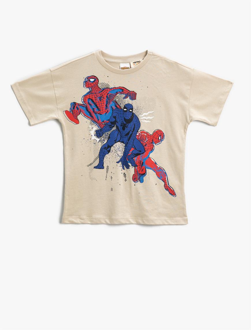  Erkek Çocuk Spiderman Baskılı Tişört Lisanslı Pamuklu