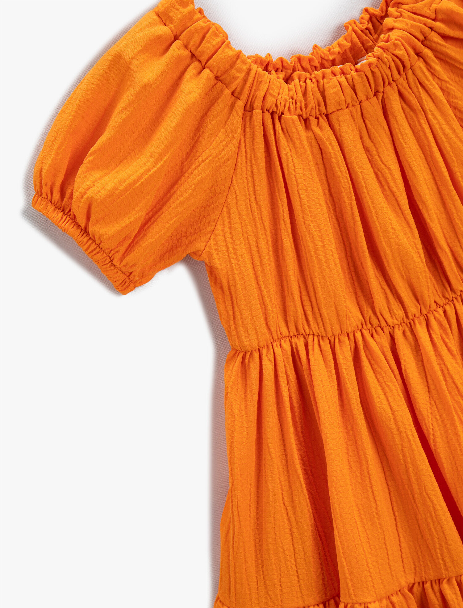  Kız Çocuk Elbise Balon Kollu Midi Volanlı