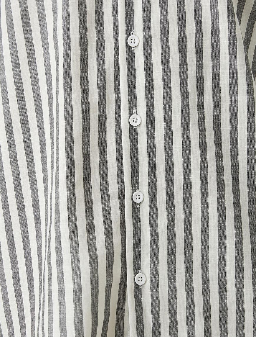   Spor Gömlek Çizgili Slim Fit