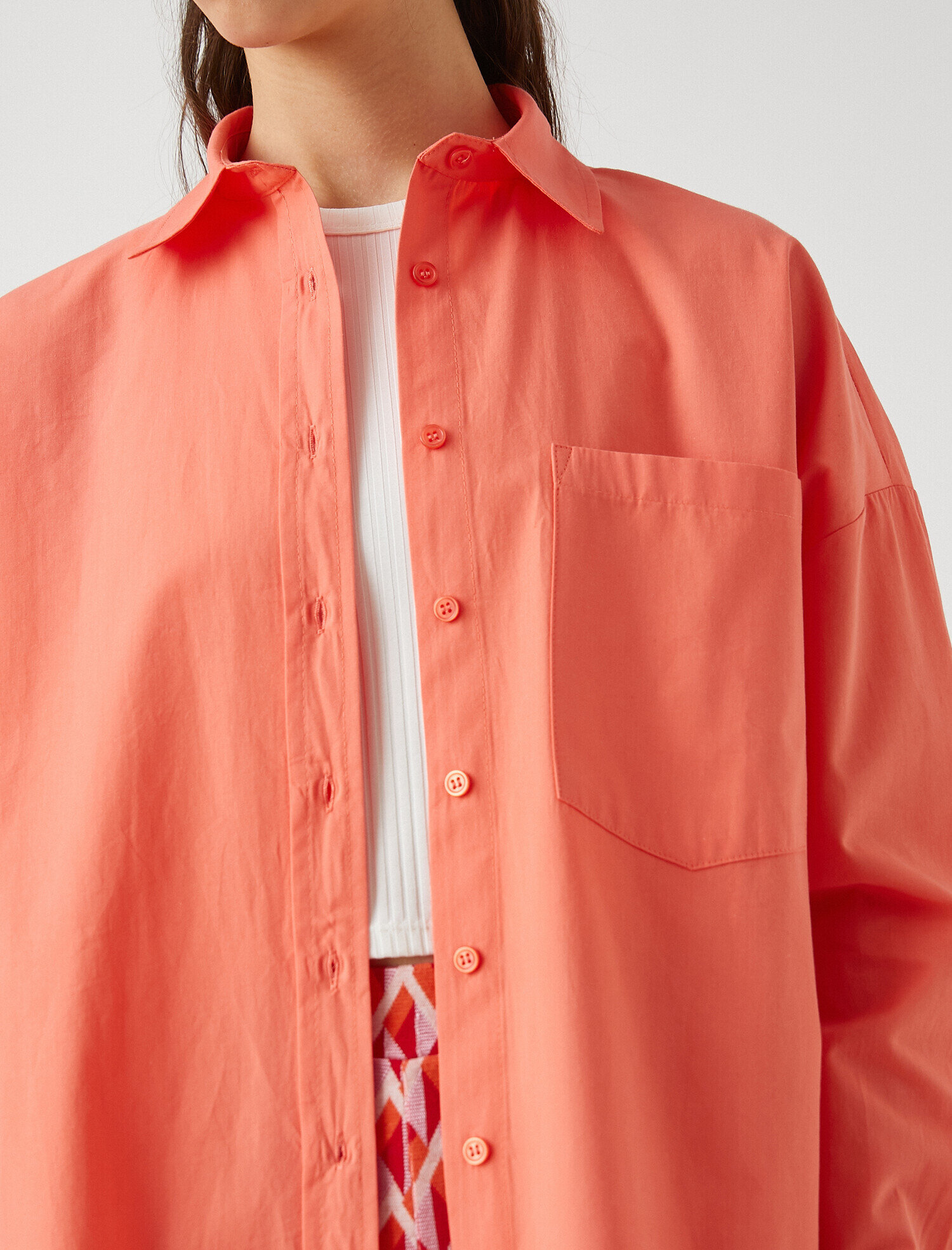   Pamuklu Cepli Gömlek Uzun Kollu