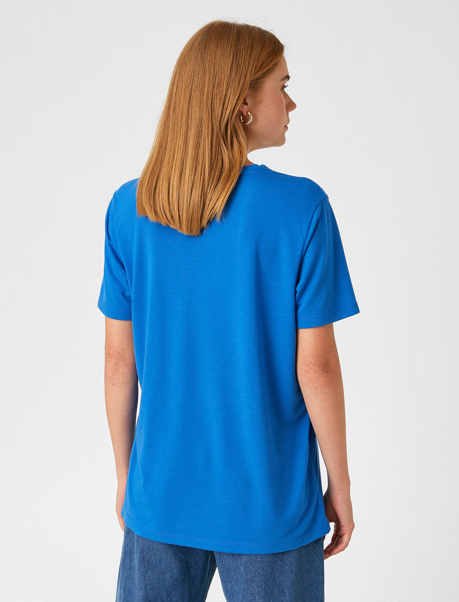   Bisiklet Yaka Kısa Kollu Baskılı Tişört