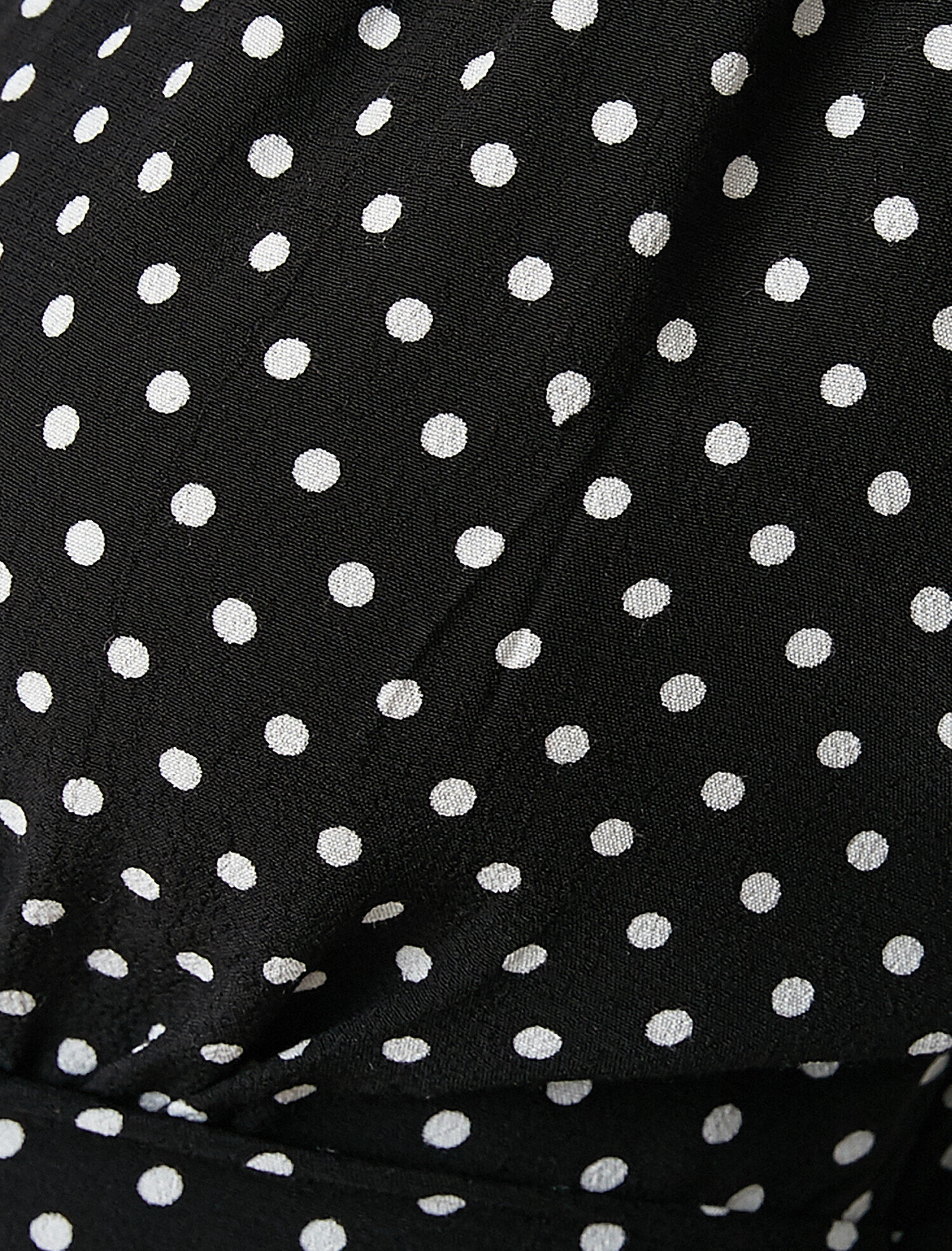   Puantiyeli Viskon Elbise Uzun Kollu V Yaka