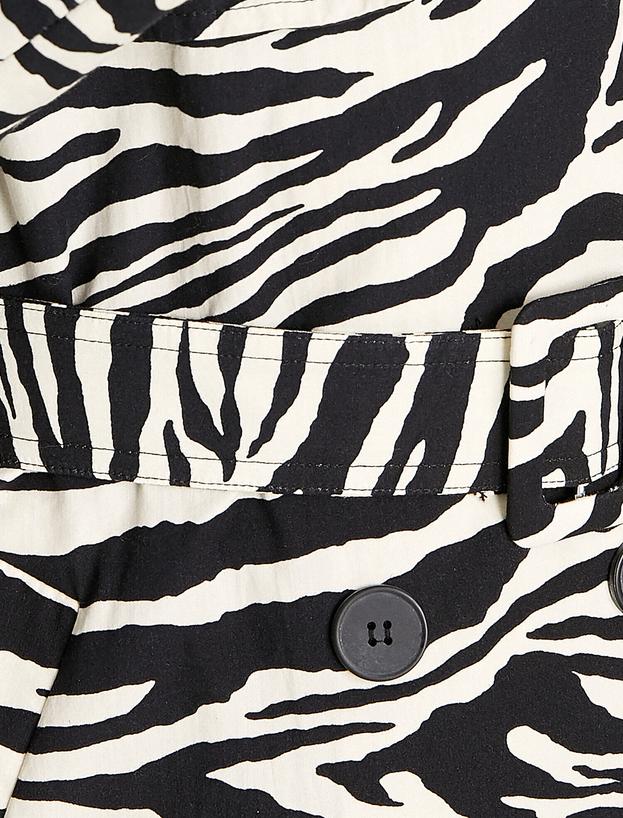   Zebra Desenli Trençkot