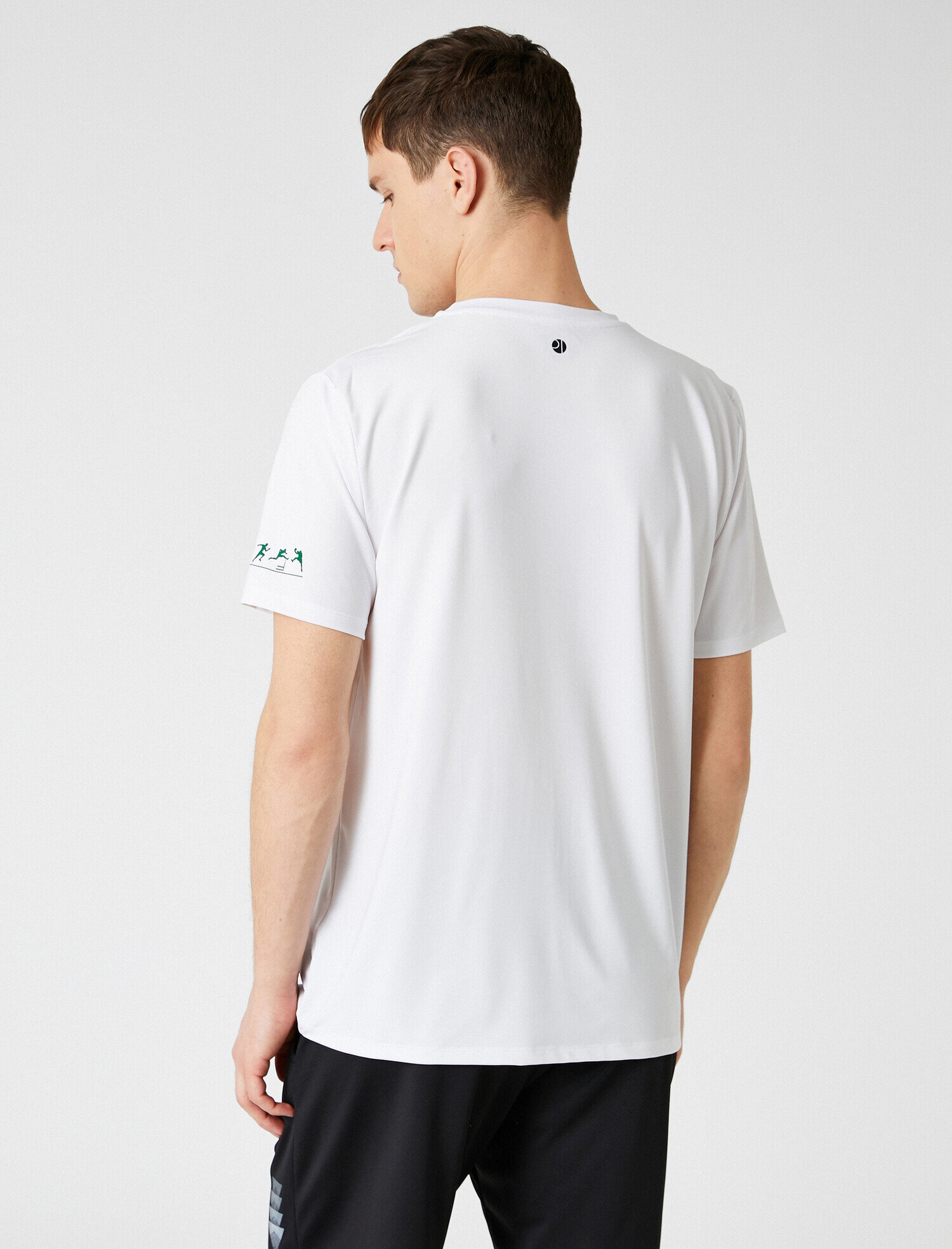   Bisiklet Yaka Baskılı Spor Tişört