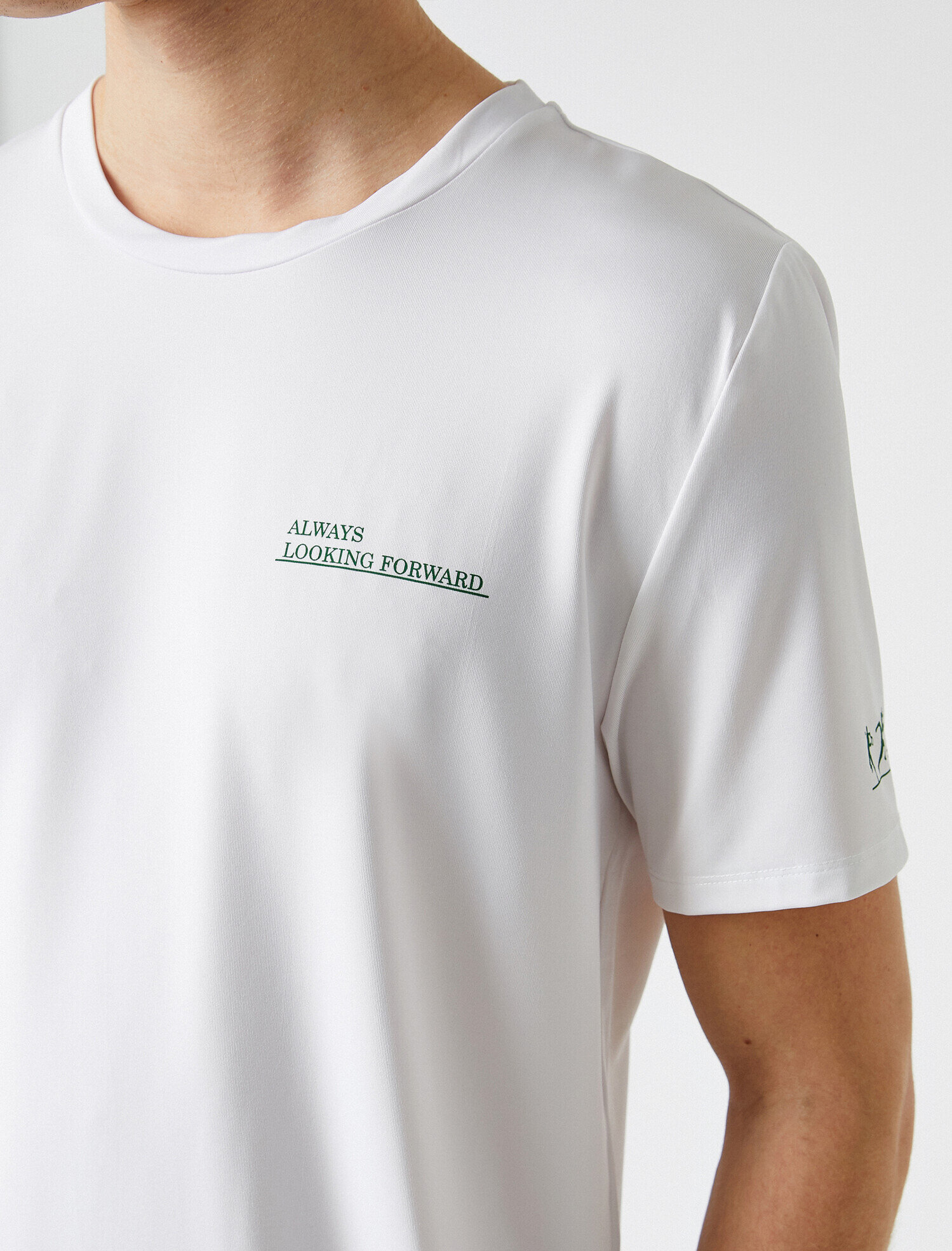   Bisiklet Yaka Baskılı Spor Tişört