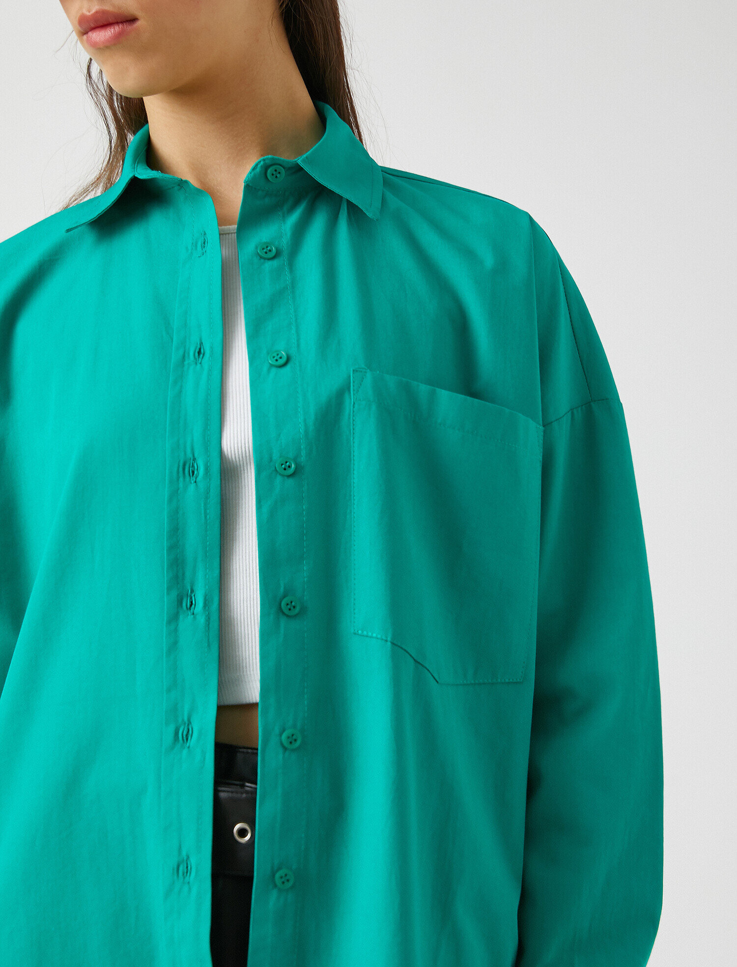   Pamuklu Cepli Gömlek Uzun Kollu