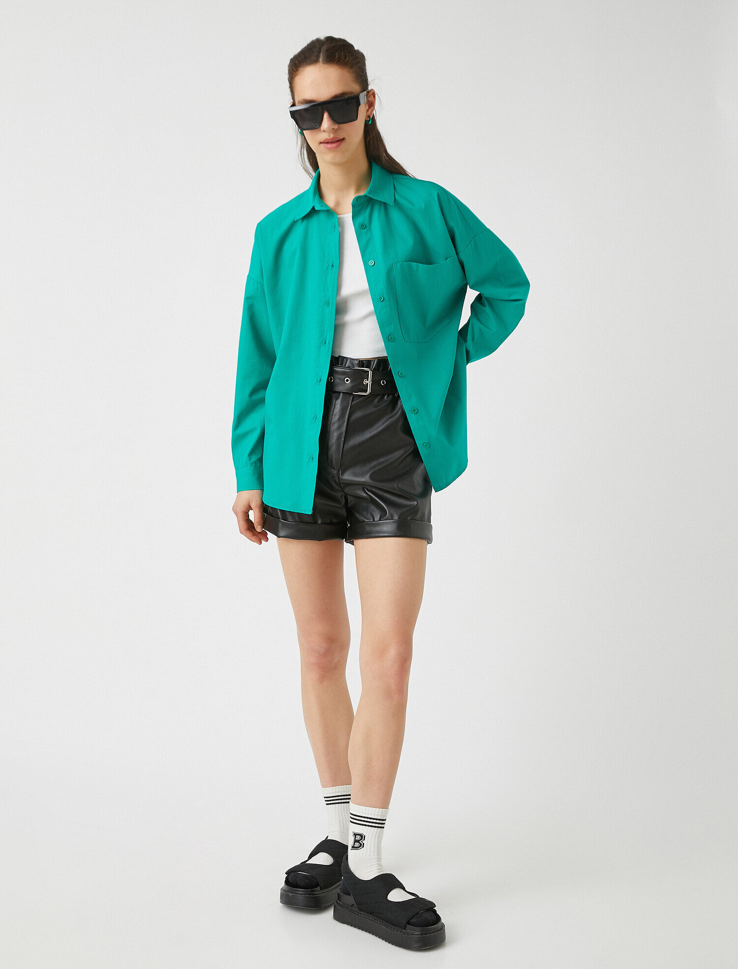   Pamuklu Cepli Gömlek Uzun Kollu