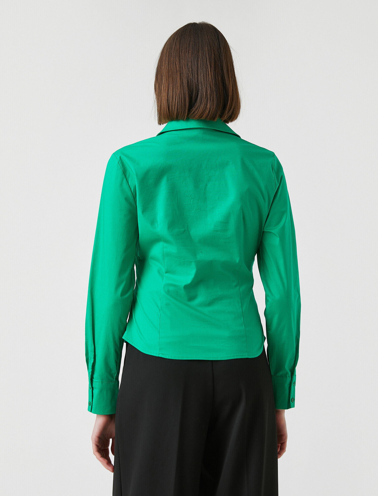   Uzun Kollu Büzgülü Pamuklu Gömlek