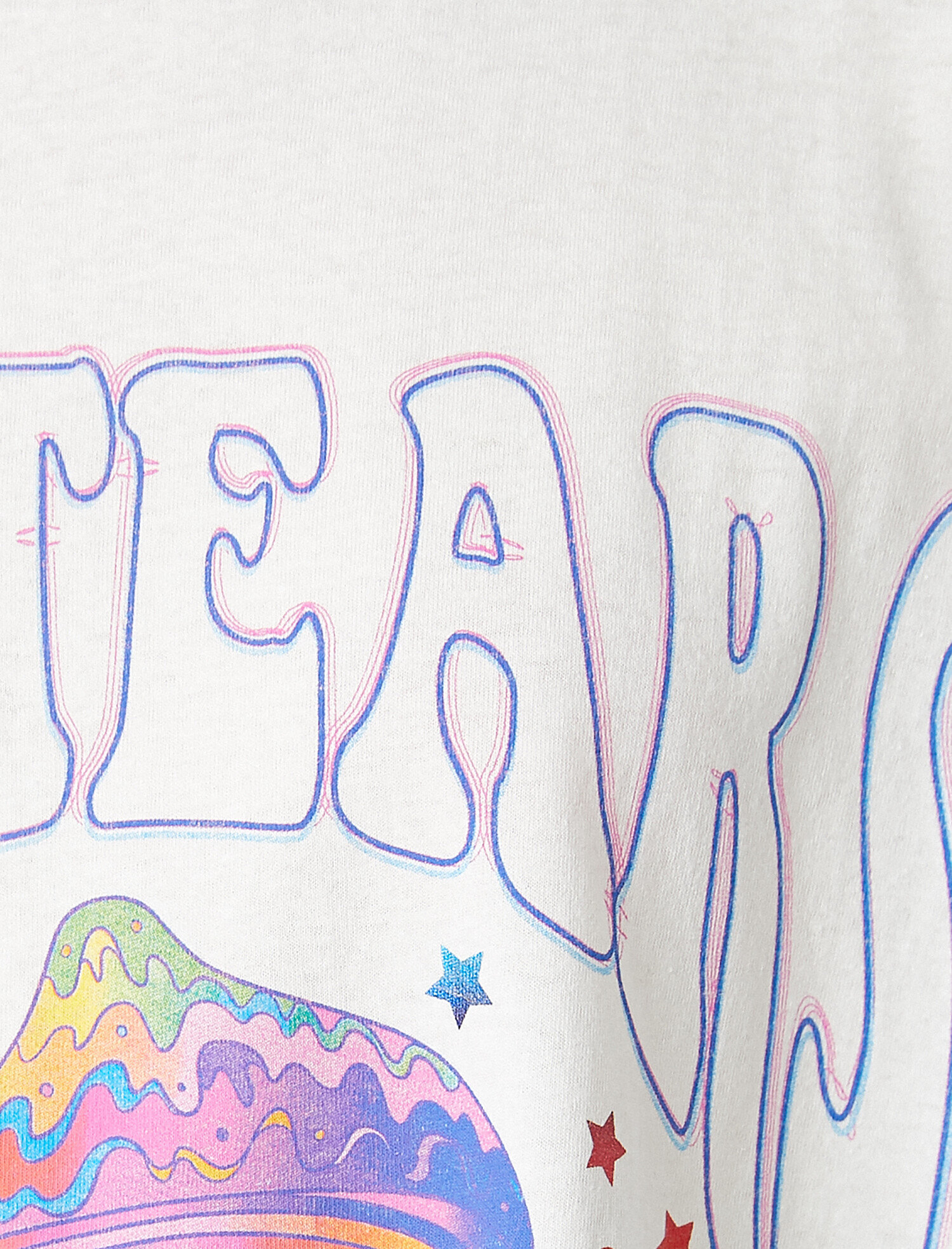   Oversize Baskılı Kısa Kollu Bisiklet Yaka Tişört