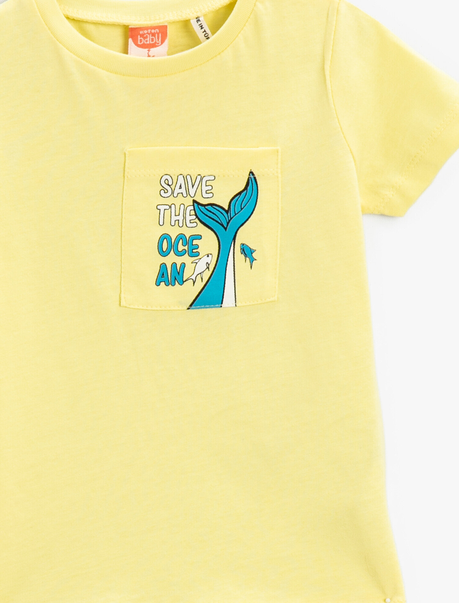  Erkek Bebek Baskılı Kısa Kollu Tişört Pamuklu