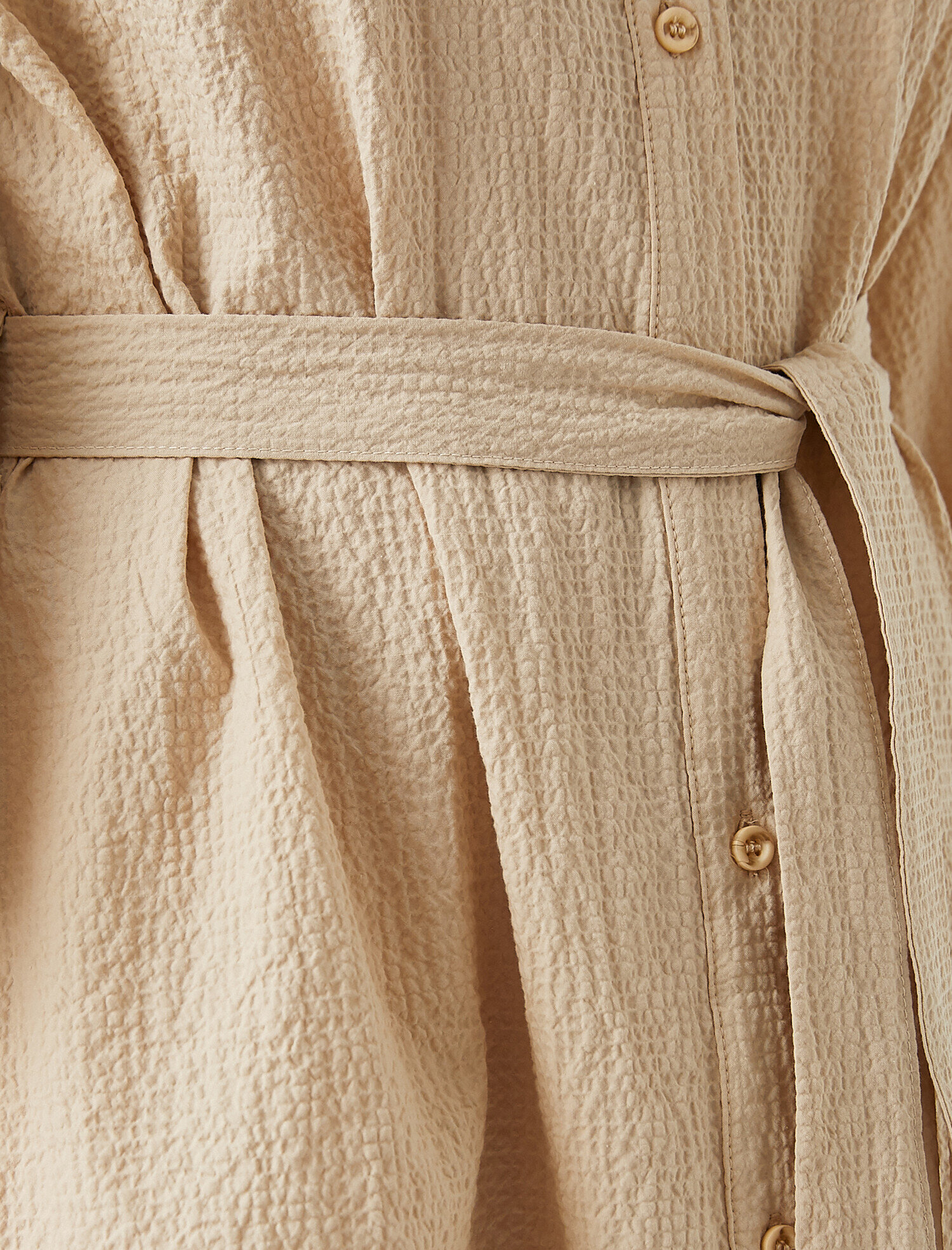   3/4 Kol Beli Bağlamalı Midi Elbise