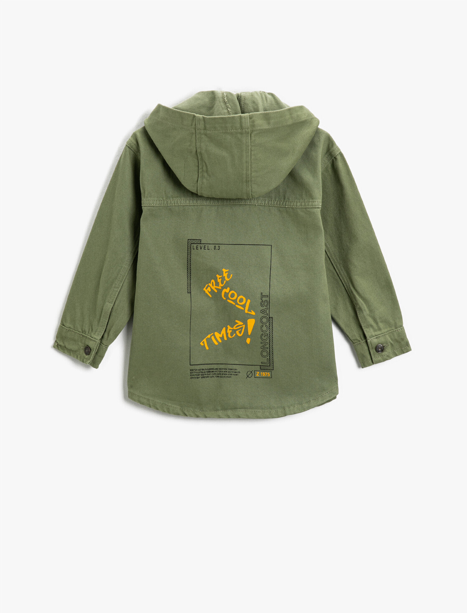  Erkek Çocuk Çıkarılabilir Kapüşonlu Cep Detaylı Düğmeli Pamuklu Ceket