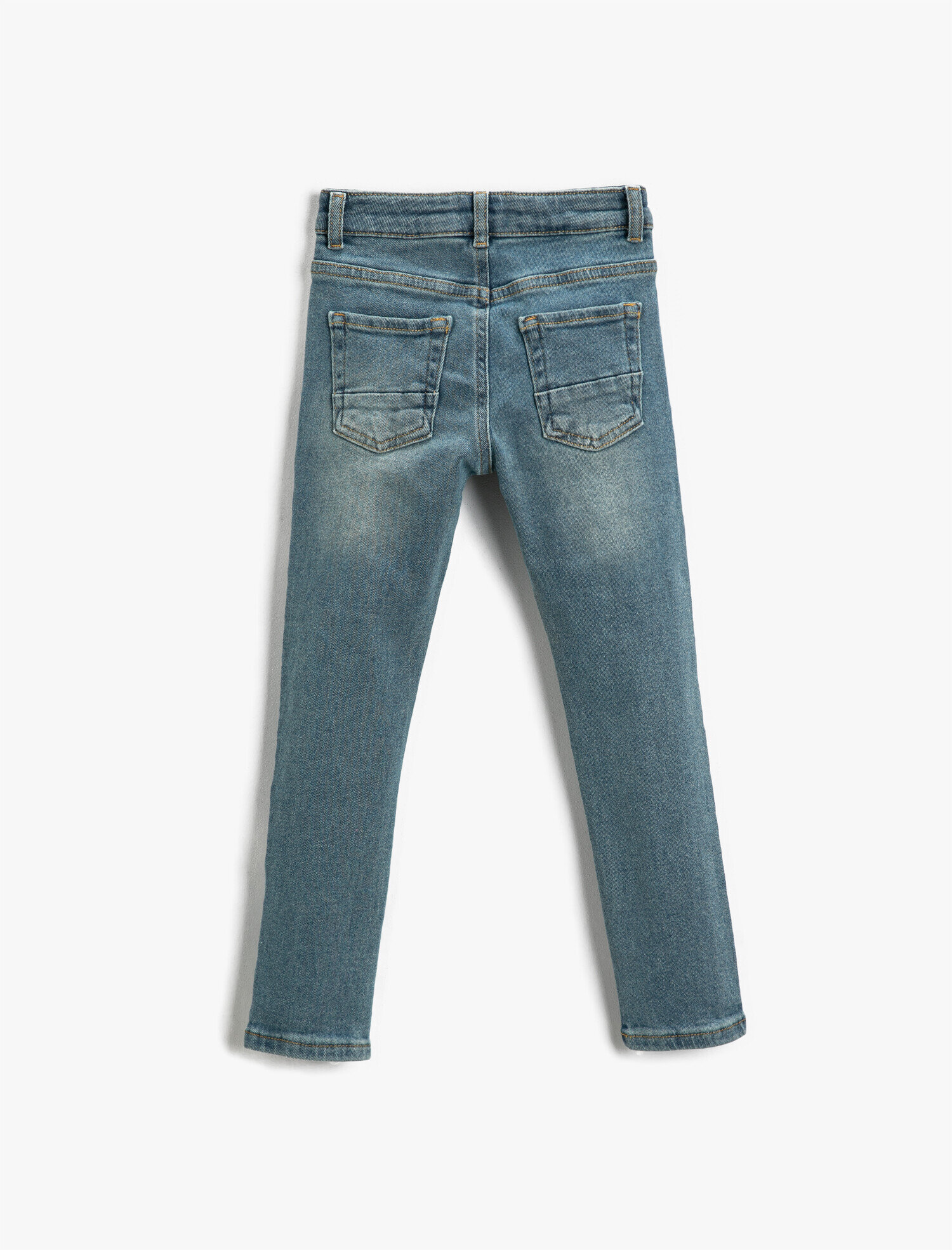  Erkek Çocuk Kot Pantolon Yıpratılmış Detaylı Pamuklu Cepli - Slim Jean