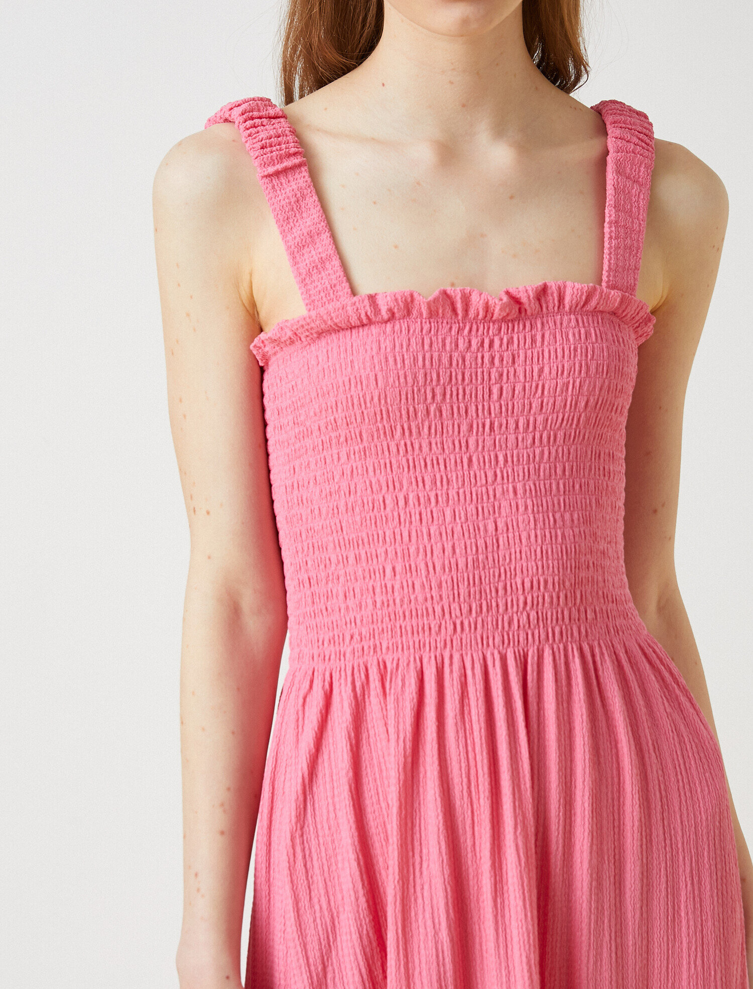   Fırfırlı Uzun Elbise