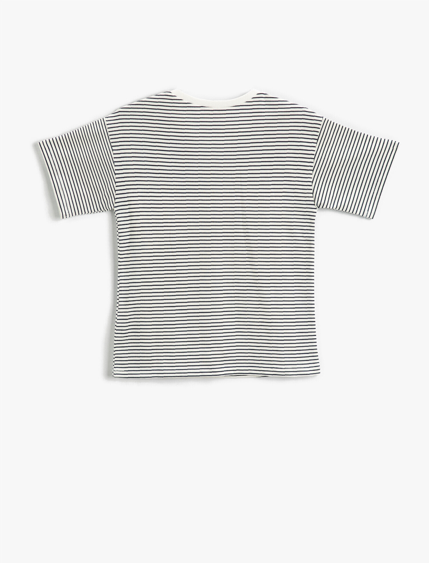  Erkek Çocuk Çizgili Kısa Kollu Tişört Bisiklet Yaka Pamuklu