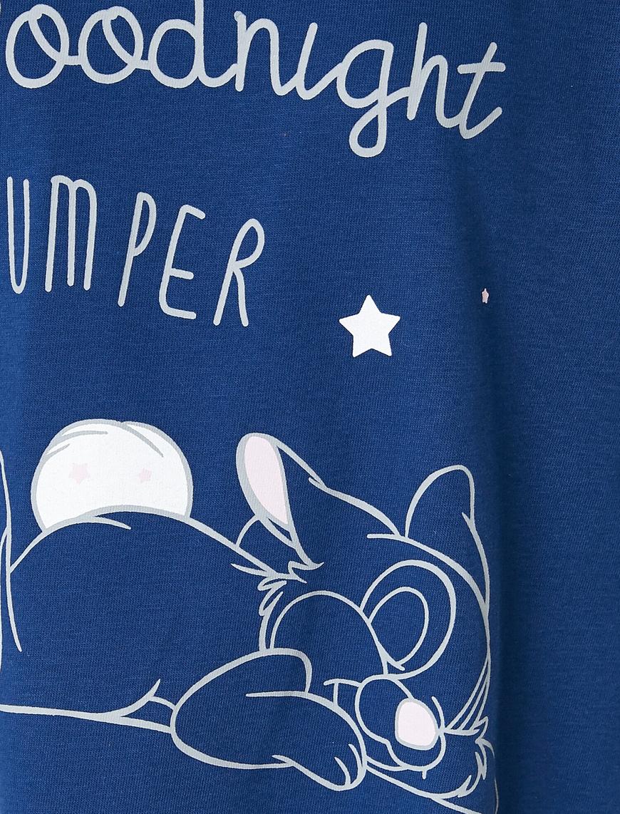   Pamuklu Disney Lisanslı Baskılı Gecelik Elbise