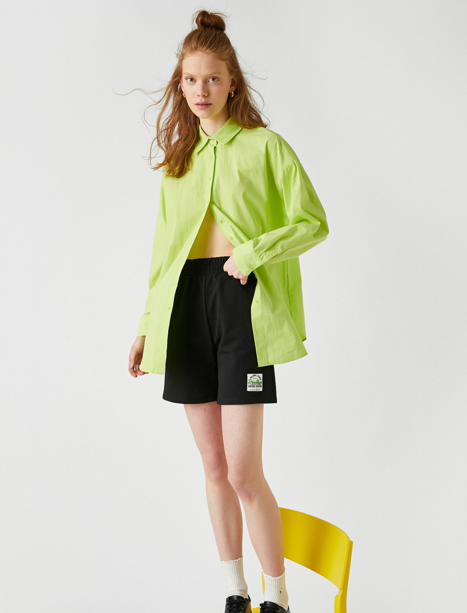   Beli Lastikli Baskılı Şort