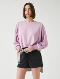 Bisiklet Yaka Uzun Kollu Sweatshirt