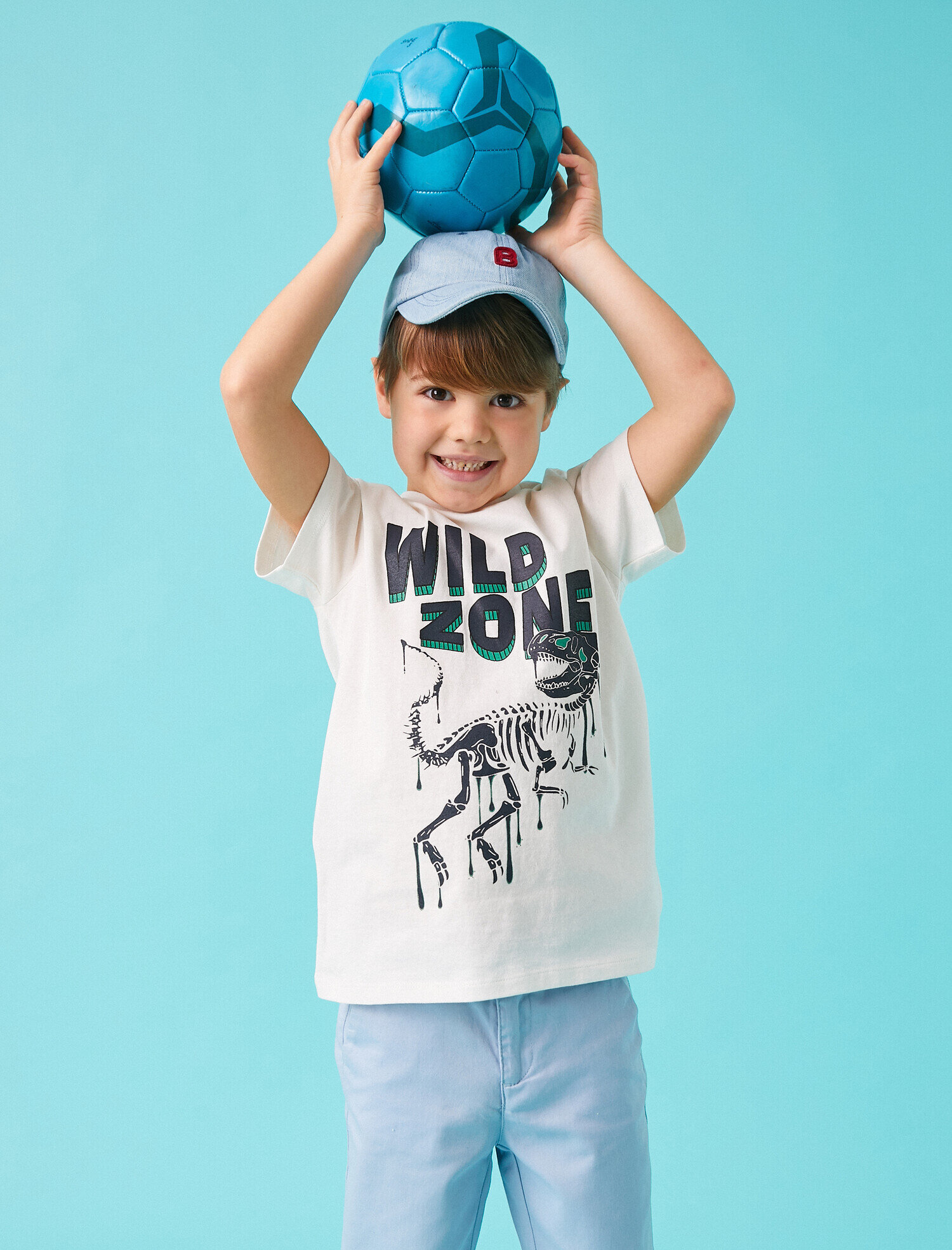  Erkek Çocuk Dinozor Baskılı Kısa Kollu Tişört Pamuklu