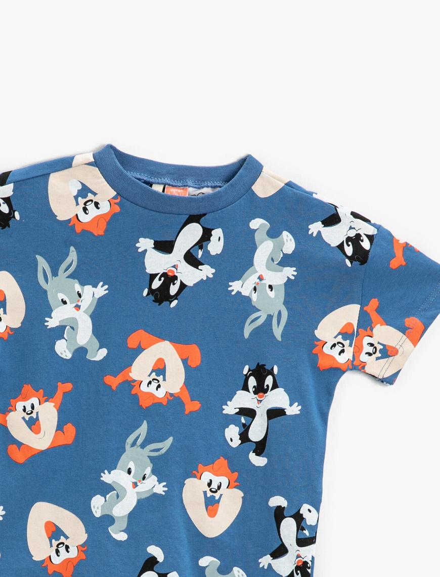  Erkek Bebek Walt Disney Çizgi Film Karakterleri Baskılı Kısa Kollu Lisanslı Tişört Pamuklu