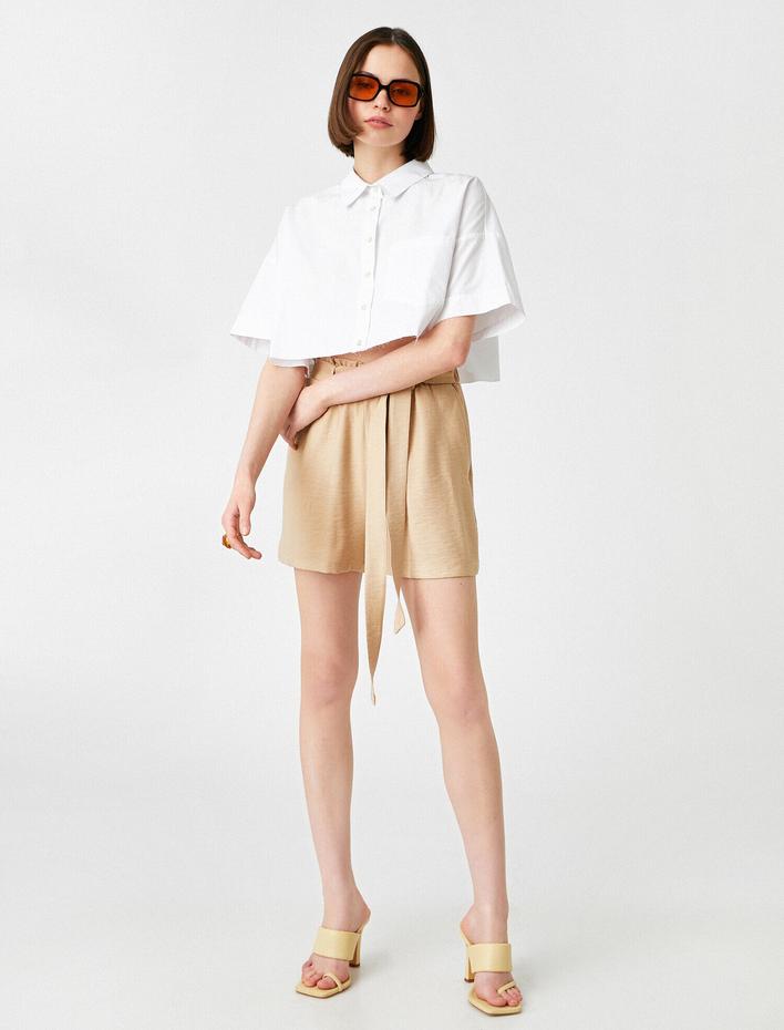  Rahat Kesim Cepli Kemerli Şort