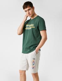 Slim Fit Brooklyn Baskılı Şort