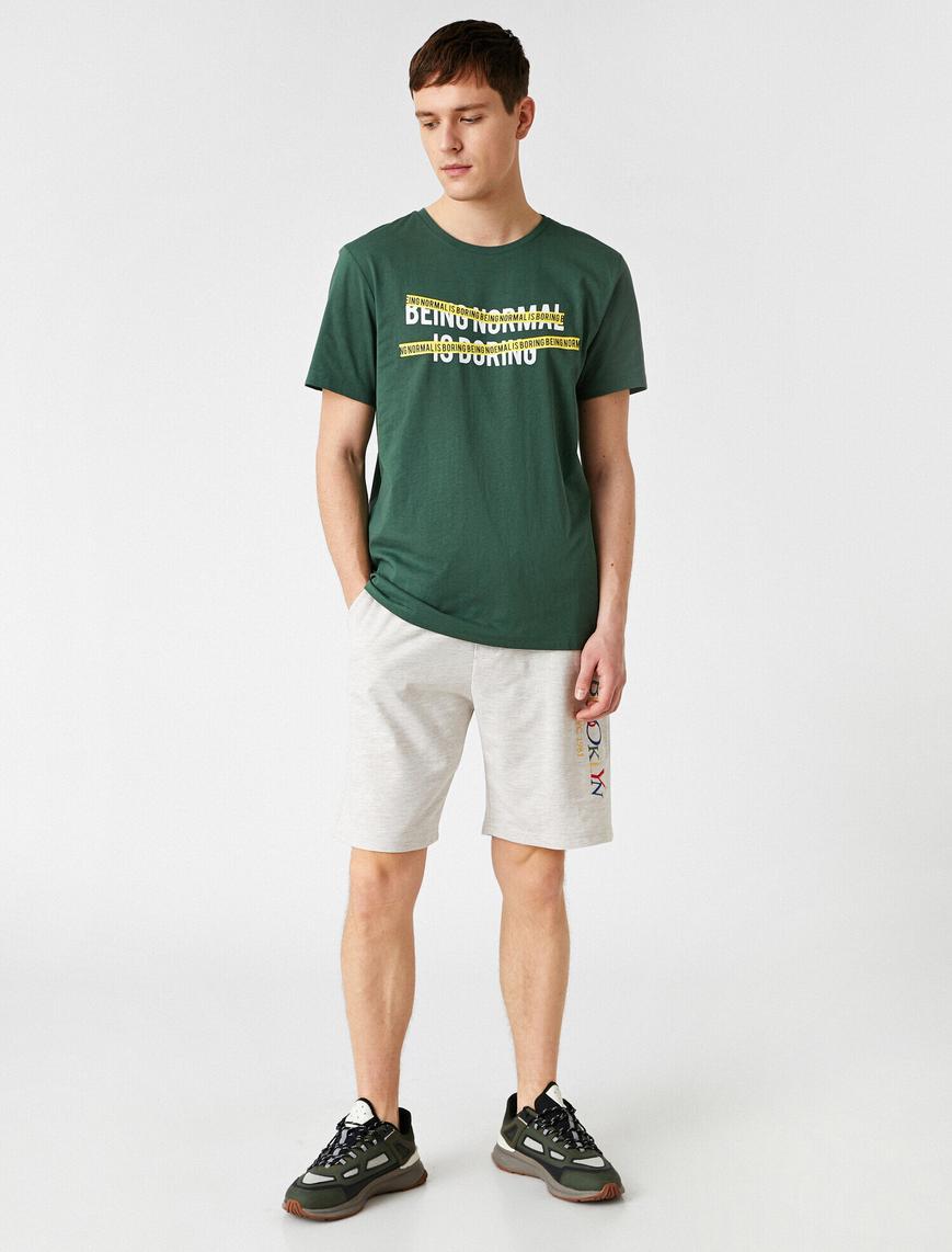   Slim Fit Brooklyn Baskılı Şort