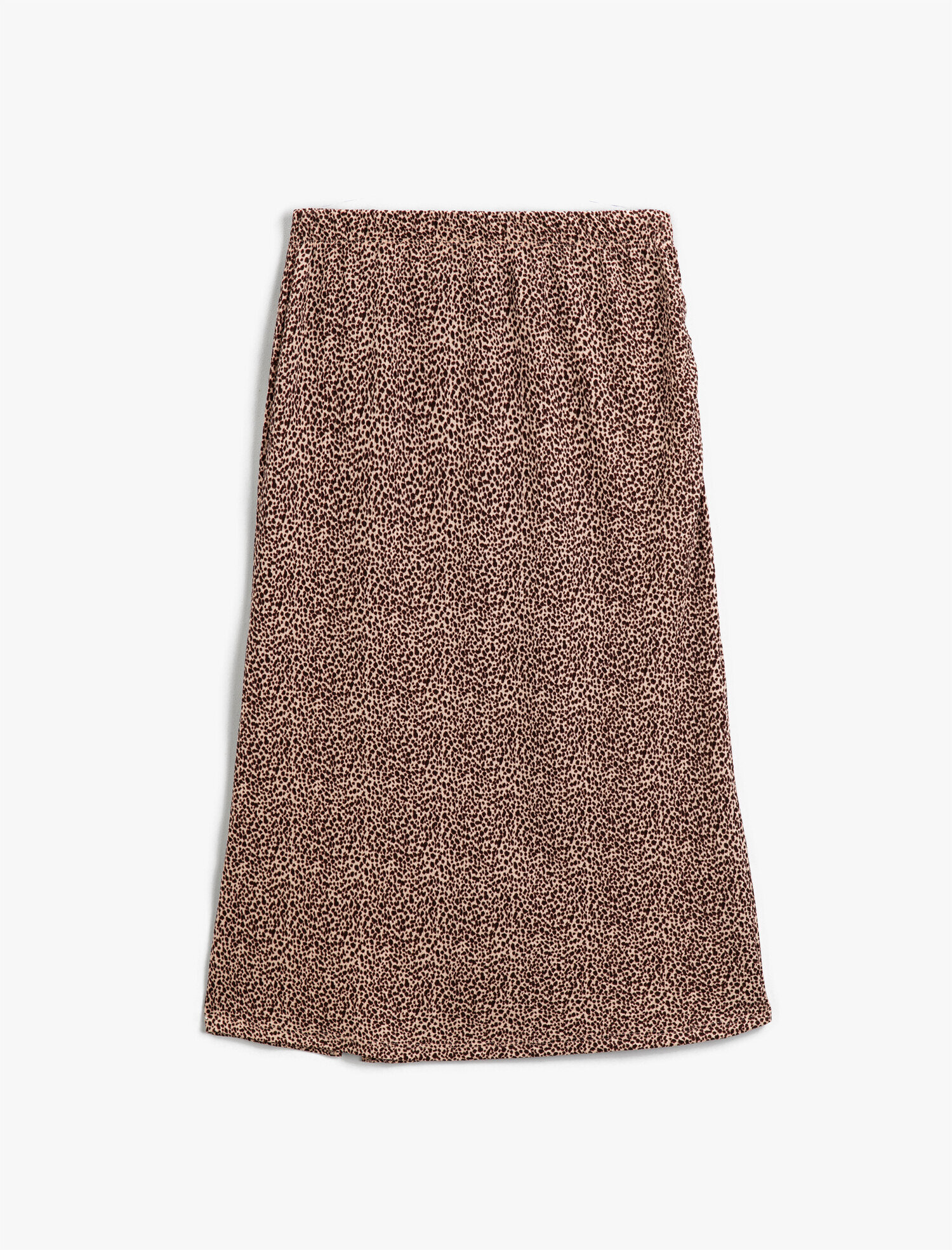   Leopar Desenli Midi Etek Yırtmaçlı