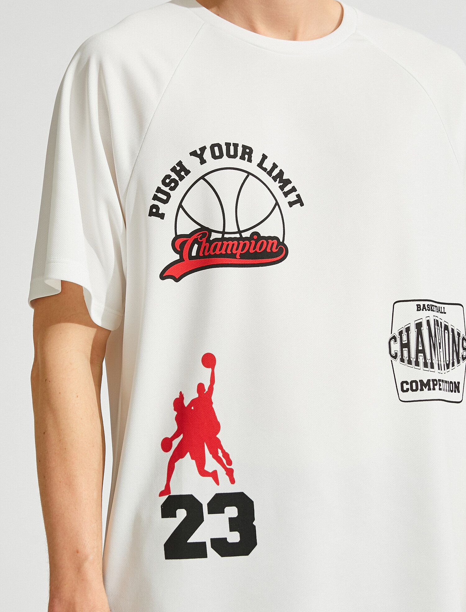   Baskılı Tişört Bisiklet Yaka