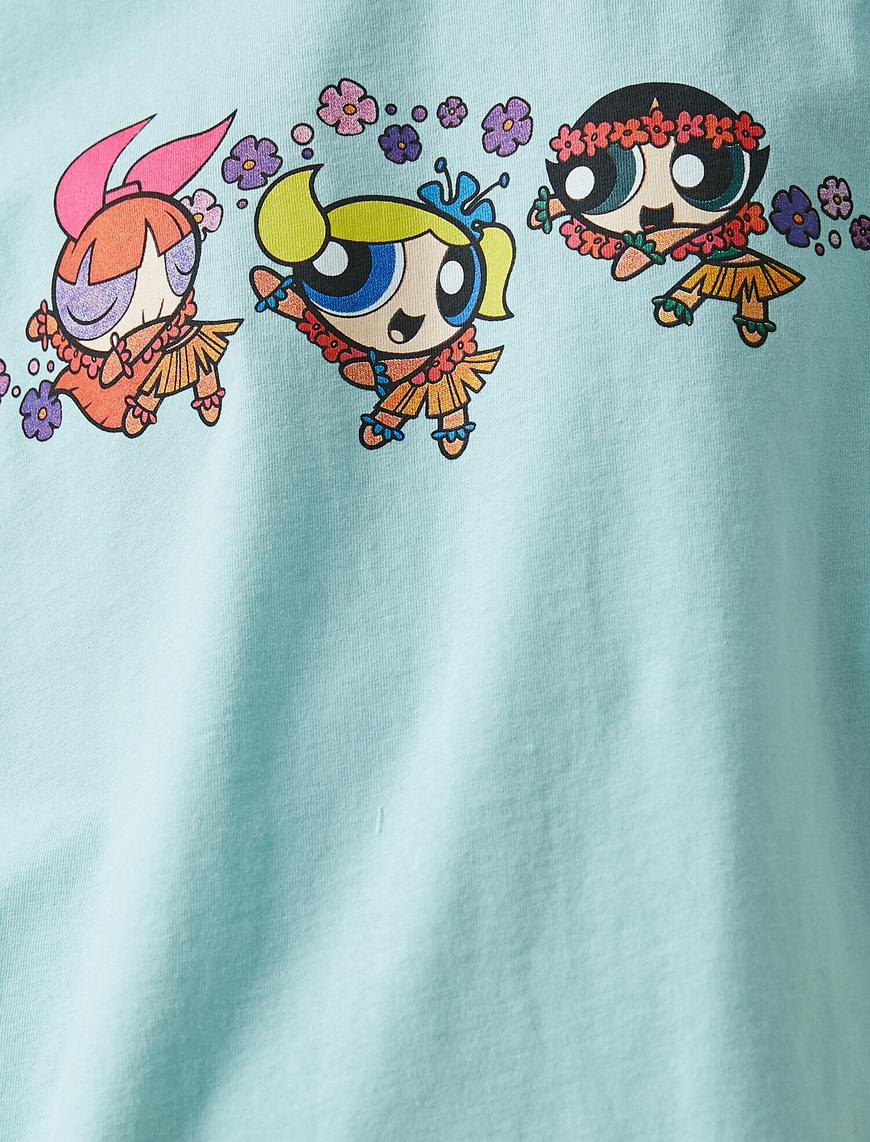   Power Puff Girls Baskılı Lisanslı Kısa Kollu Pamuklu Tişört