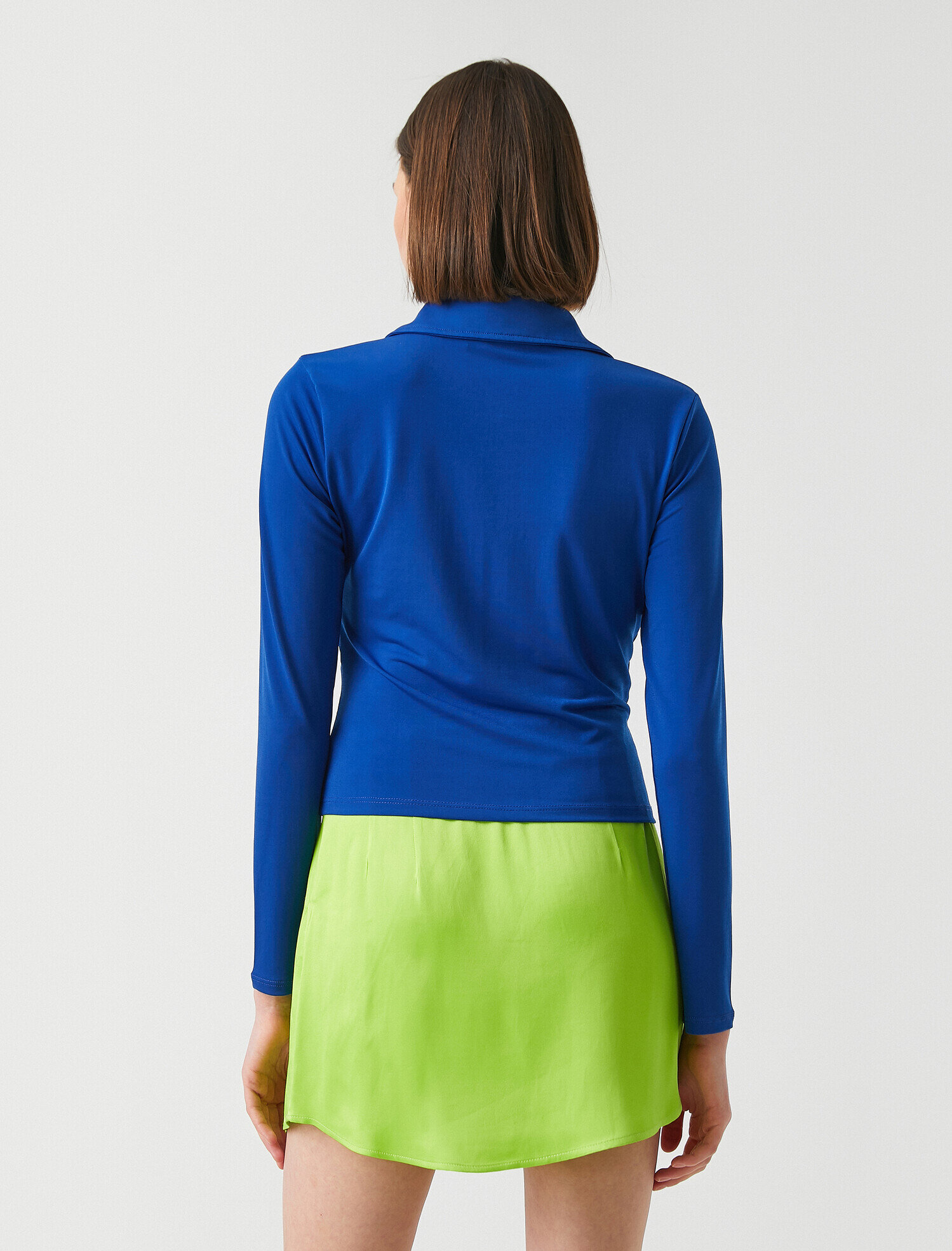   Uzun Kollu Büzgülü Gömlek