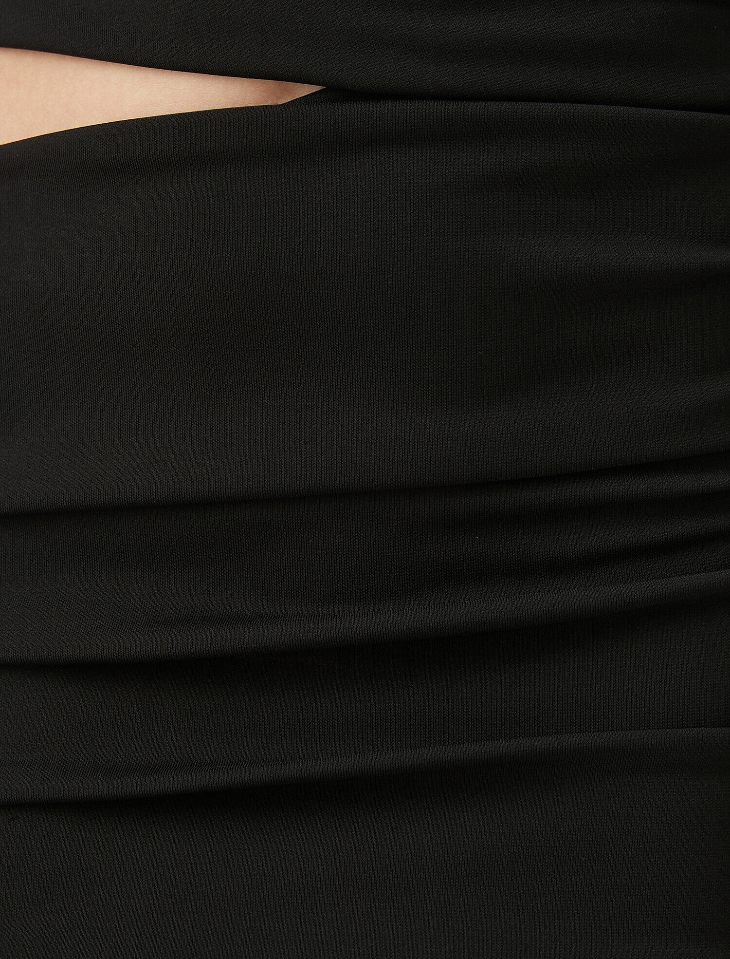   Pencere Detaylı Büzgülü Mini Elbise