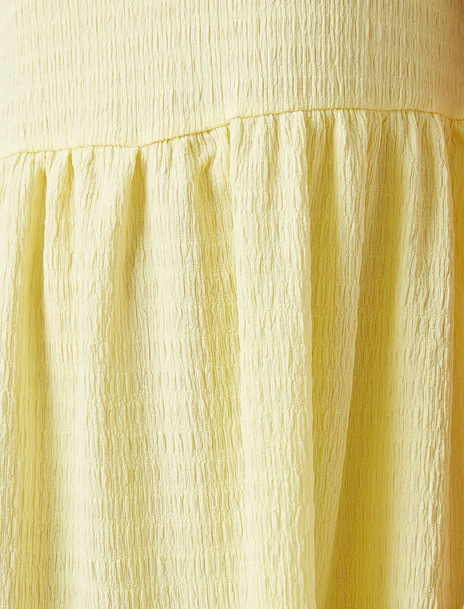   Fırfırlı Midi Elbise Kısa Kollu Bisiklet Yaka