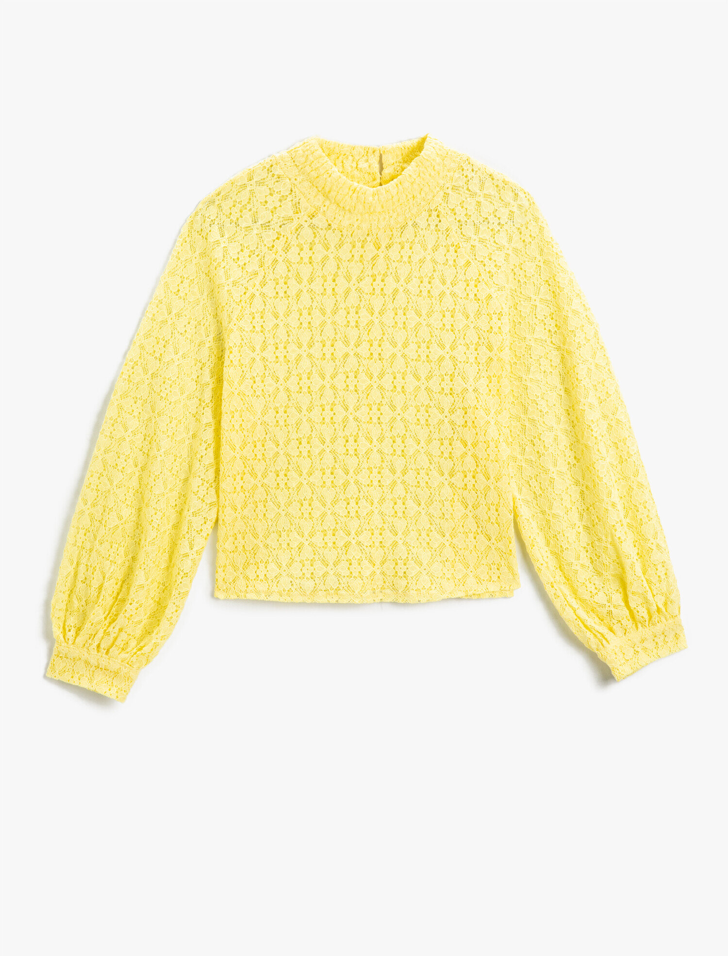   Dantelli Transparan Uzun Kollu Balıkçı Yaka Bluz