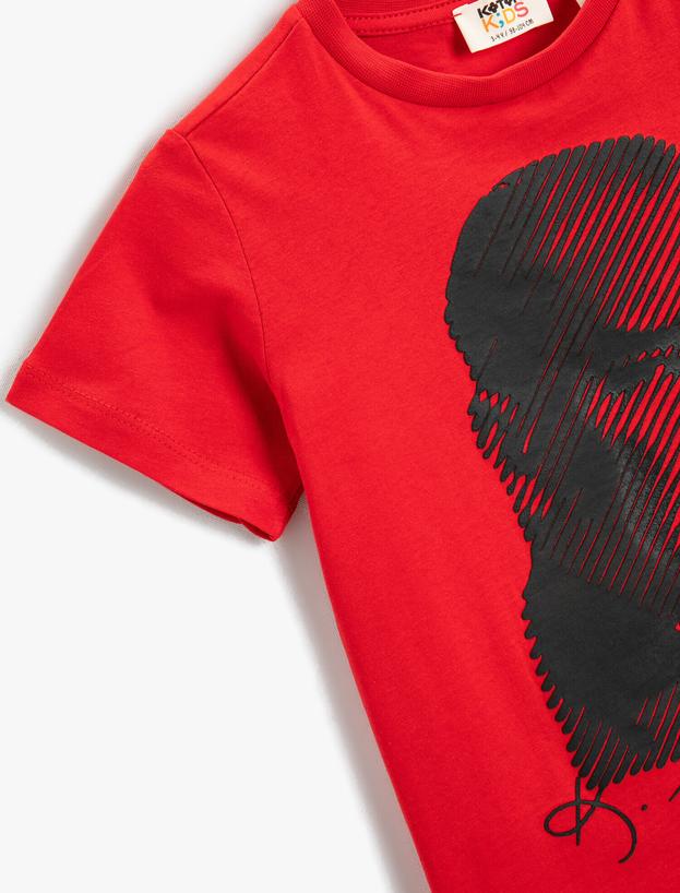  Erkek Çocuk Atatürk Portresi Baskılı Kısa Kollu Tişört Pamuklu