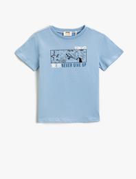 Manga Baskılı Kısa Kollu Tişört Pamuklu