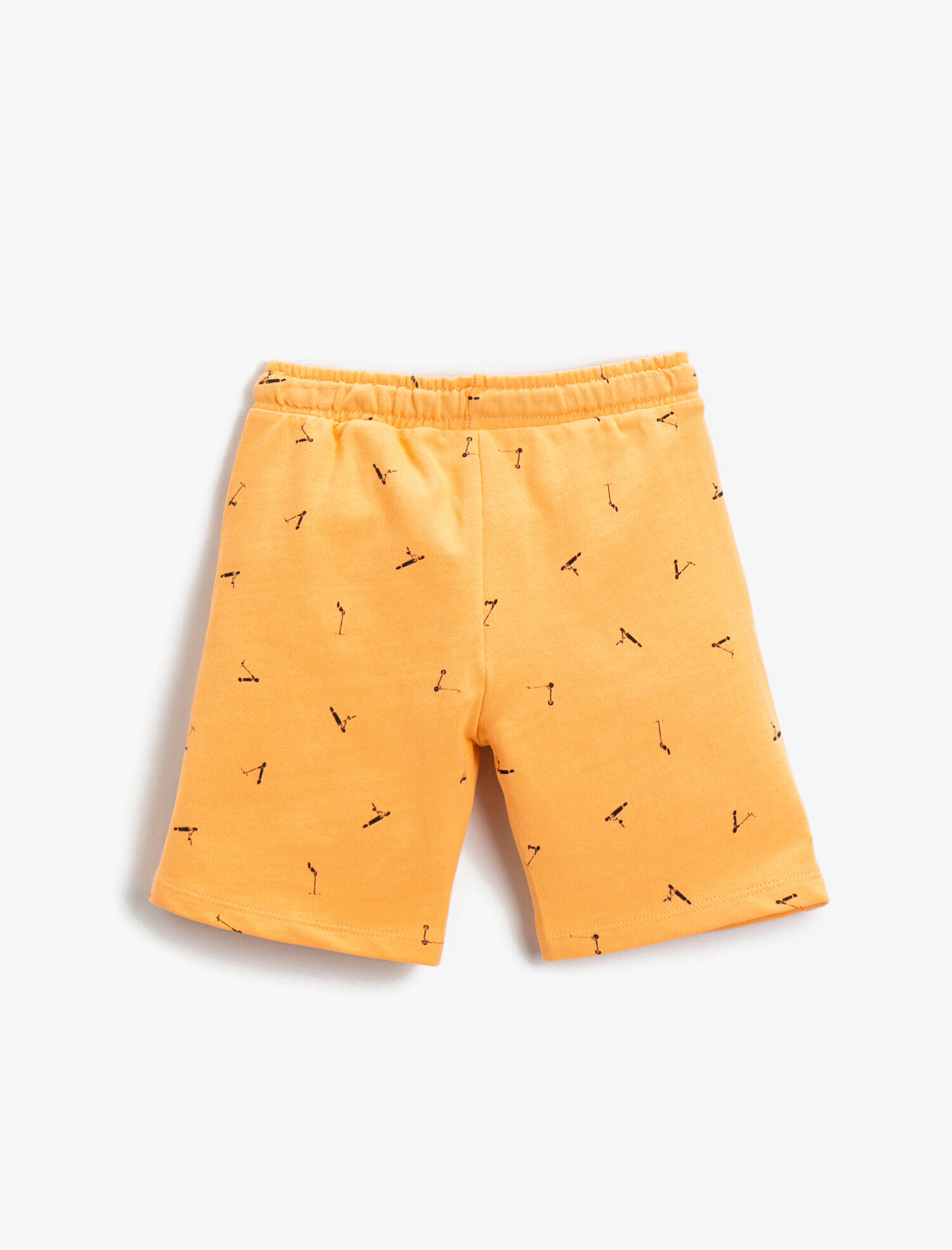  Erkek Çocuk Beli Lastikli İpli Baskılı Şort Cepli Pamuklu