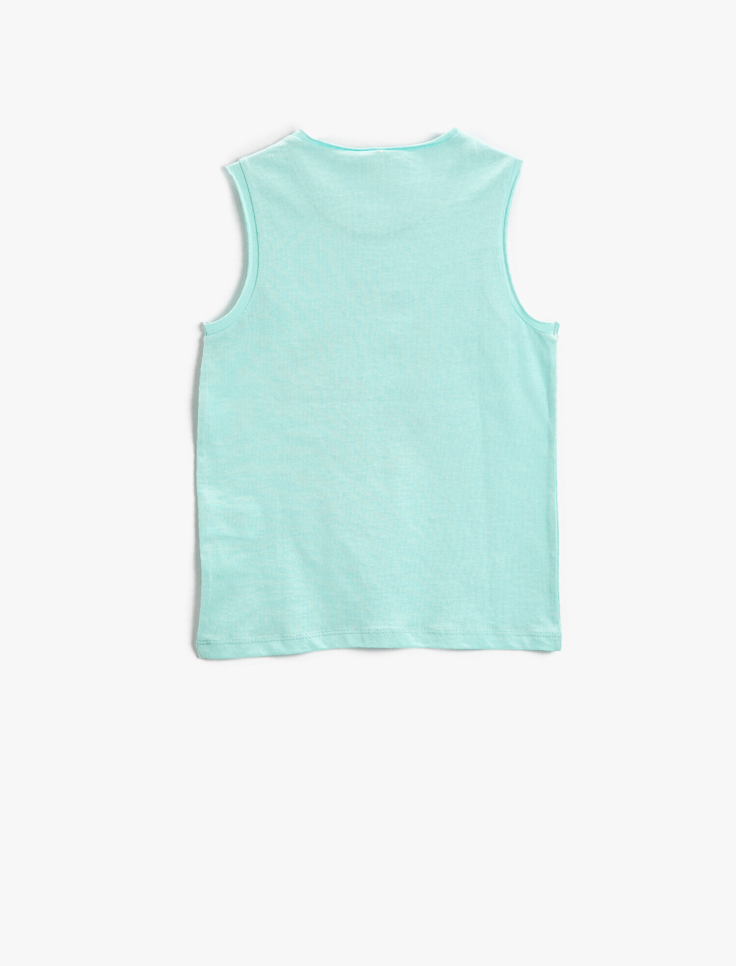  Erkek Çocuk Yaz Temalı Palmiye Baskılı Kısa Kollu Bisiklet Yaka Atlet Pamuklu