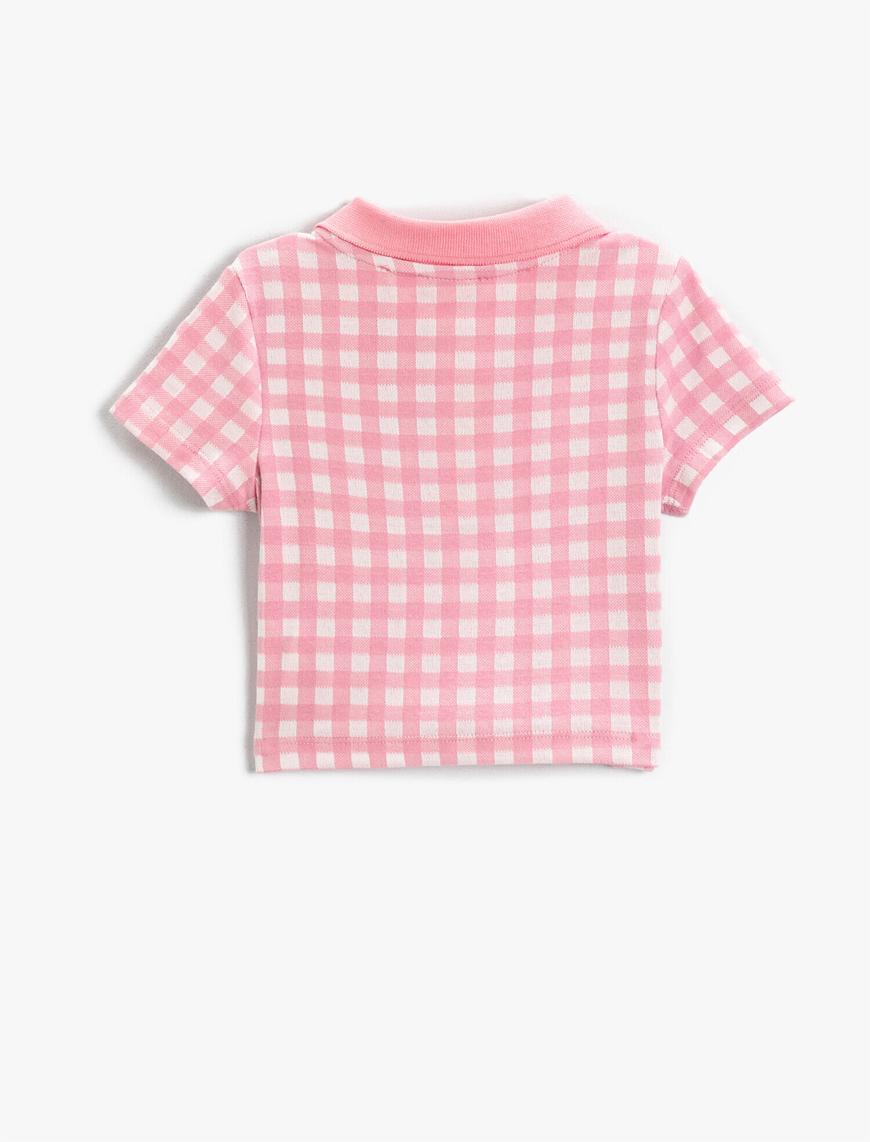  Kız Çocuk Polo Yaka Crop Tişört